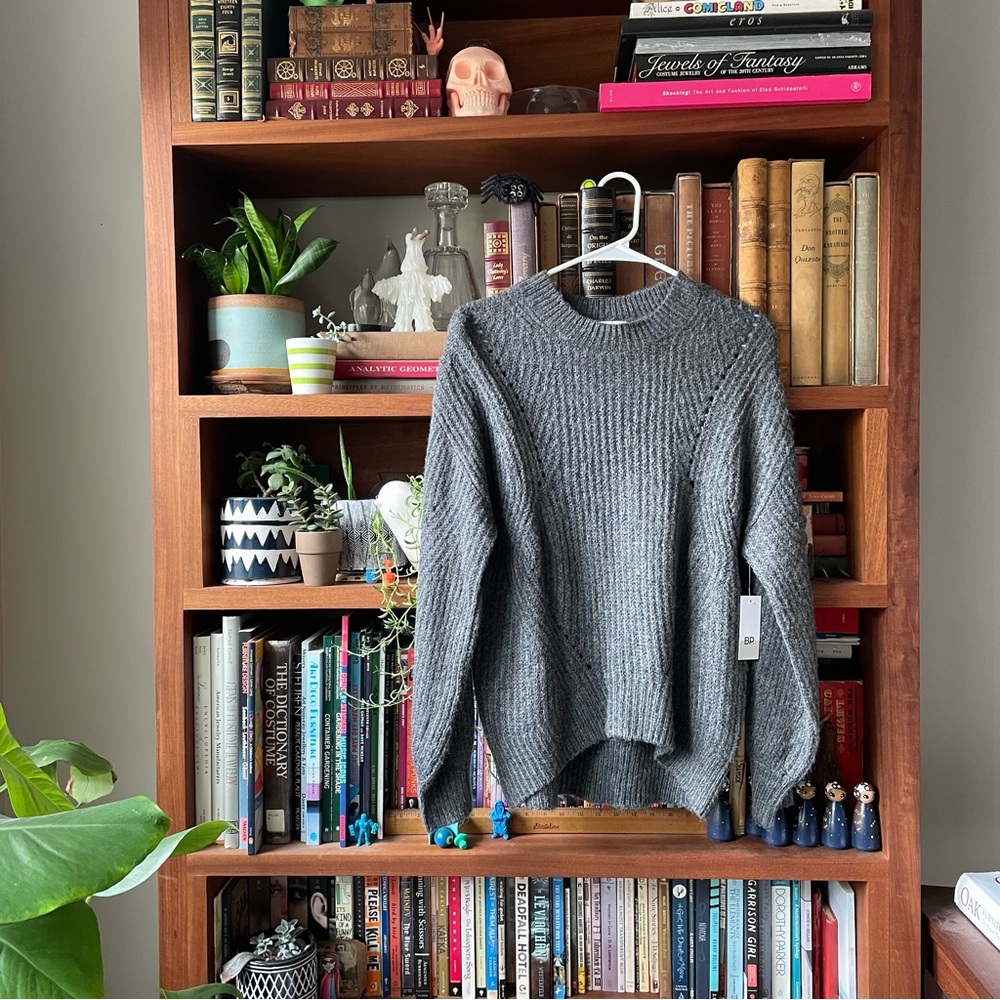 BP Women's Gray Ribbed Sweater - Picture 4 of 9